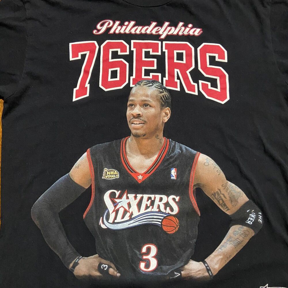 Mitchell & Ness Nostalgia Philadelphia 76ers Allen Iverson Tee Black Men's Large - Picture 2 of 8